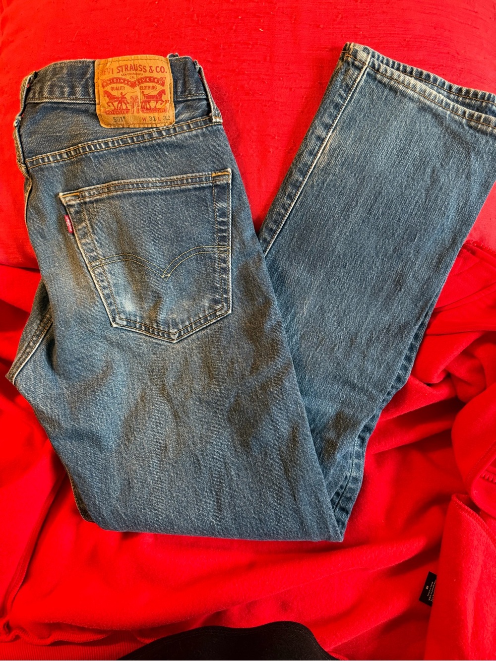 Levi's Men's Dark Blue Straight-Leg Jeans 31x32